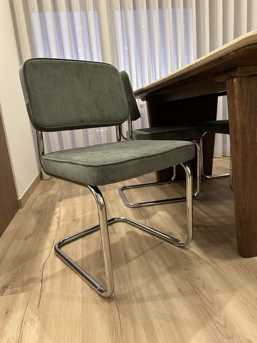 4 Cadeiras bombazina verde caqui Impermeabilizadas