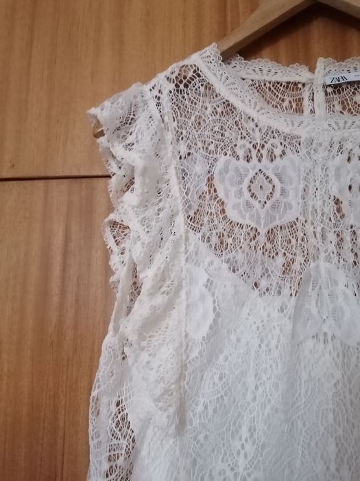 Top renda pérola Zara