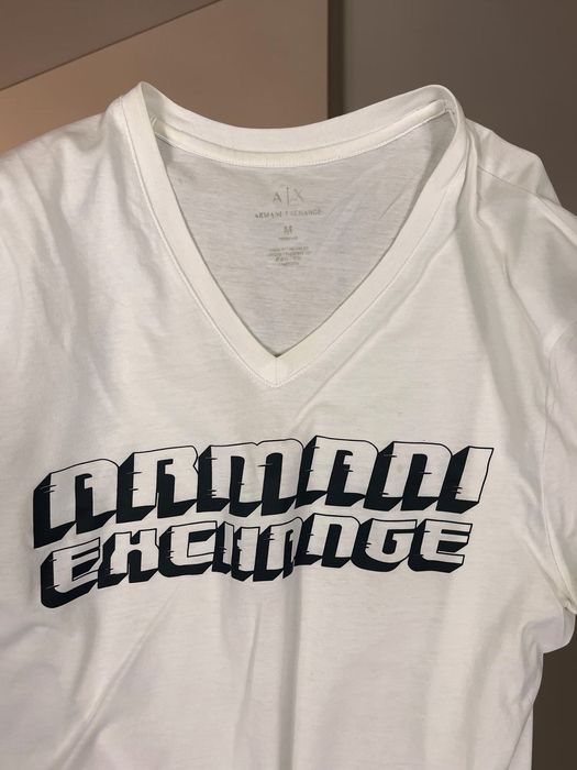 Armani Exchange roz. M męki biały t-shirt koszulka 100% bawełna white tee 100% cotton AX