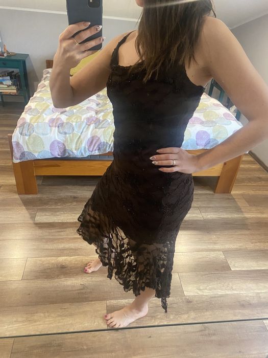 Sukienka wizytowa brązowa