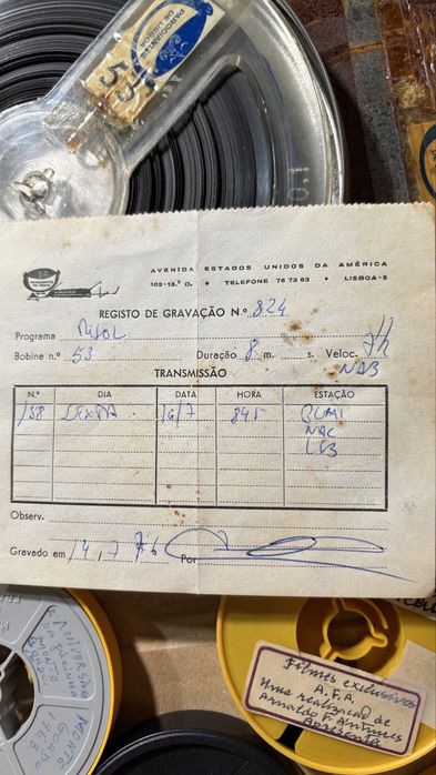 Gravações Filmes e bobines de som antigas