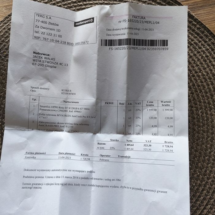 OPPO reno8 T. 8GB ram/128 pamięci