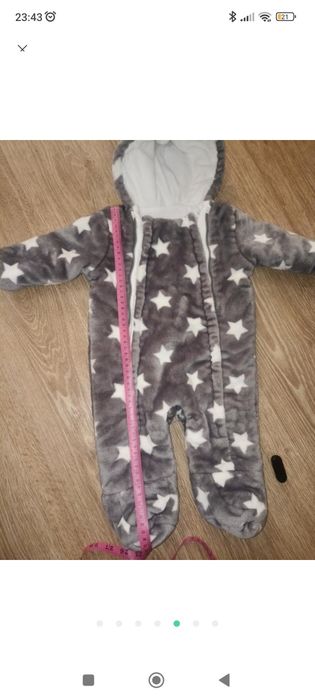 Теплий чоловічок, комбінезон плюшевий f&f, 3-6 міс