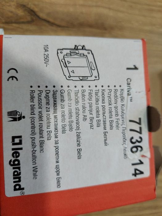 Przycisk roletowy biały NOWY  "LEGRAND" Cariva