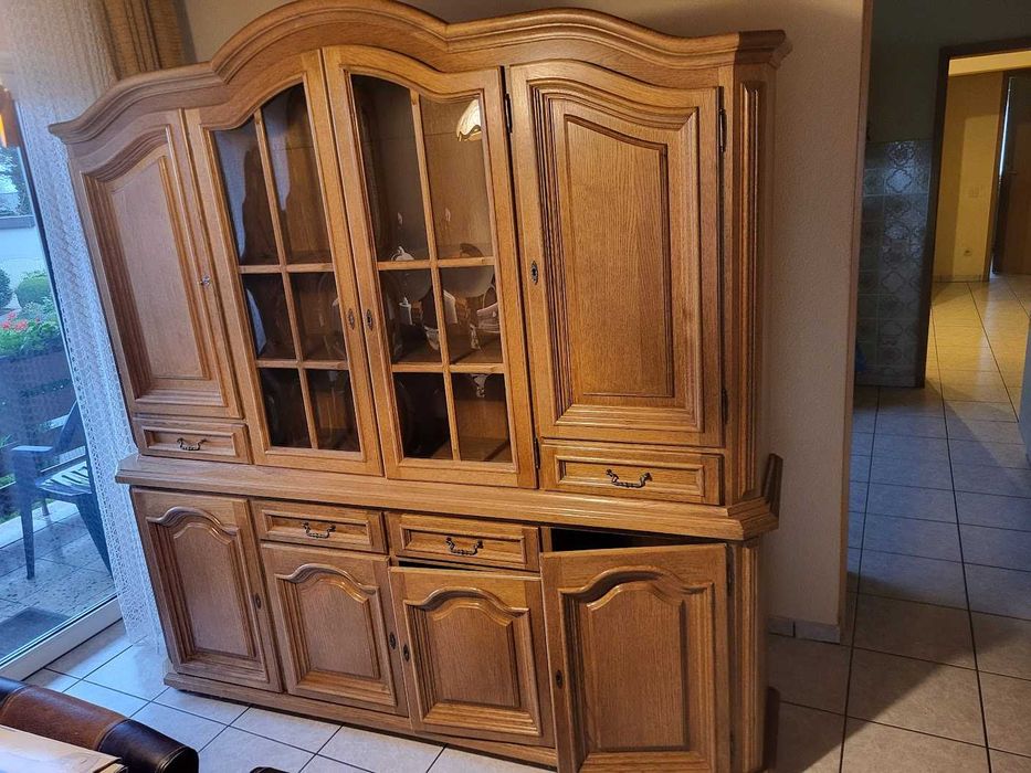 Biblioteka gabinetowa kredens witryna dębowa dąb rustykalny !!