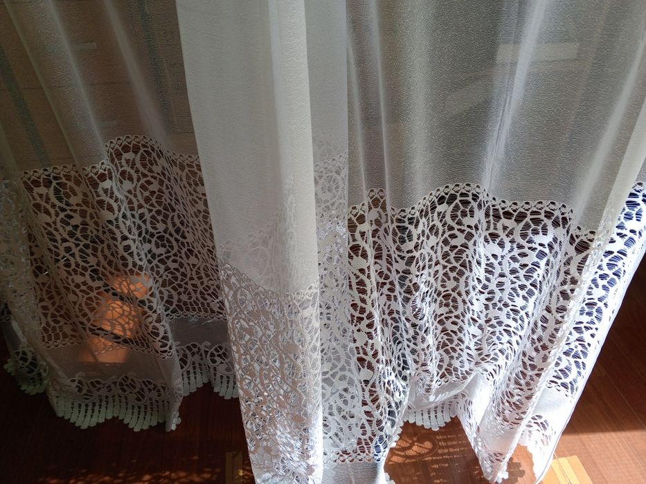 firanka biała  294/164 cm