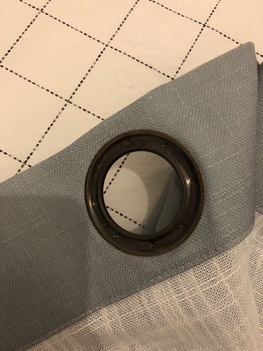 Cortina azul/cinzenta