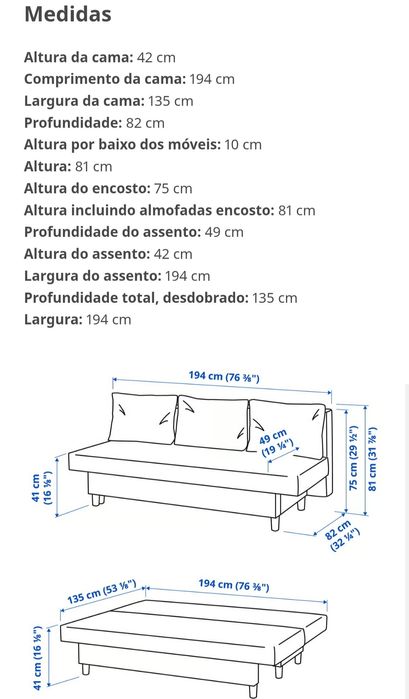VENDIDO Sofá-cama 3 lugares