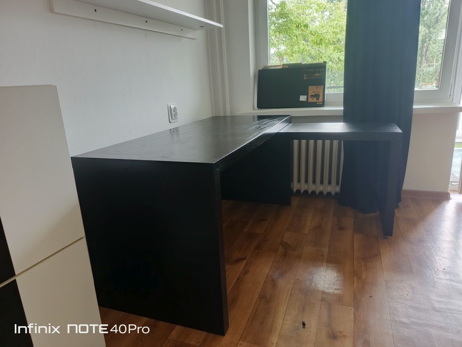 Duże Czarne Biurko L