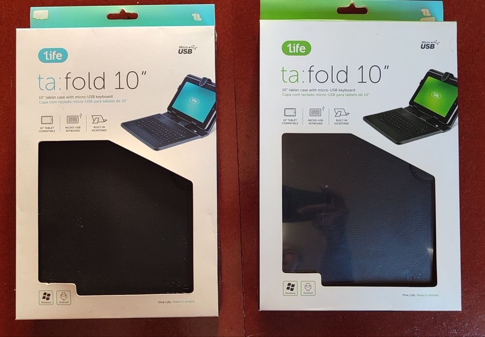 2x Capas 10" com teclado (ligação micro USB)
