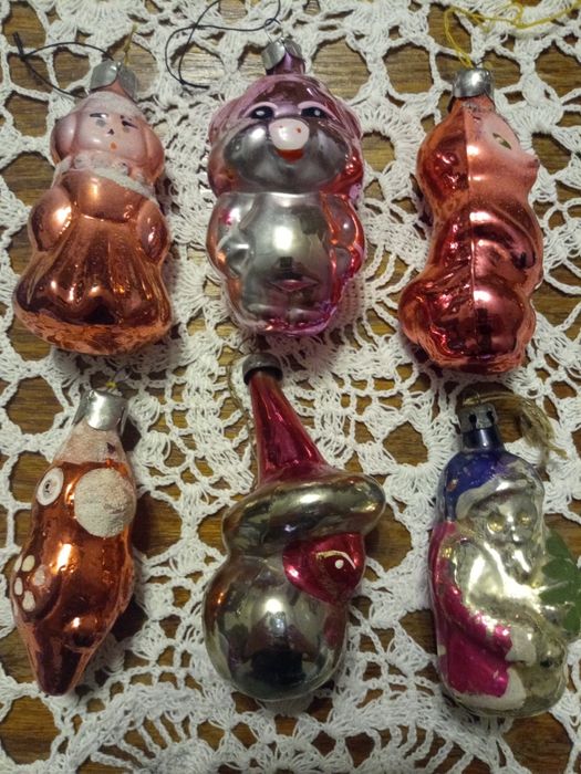 Bombki PRL 6 sztuk