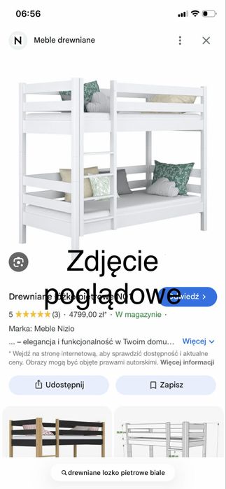 Łóżko pietrowe z materacami
