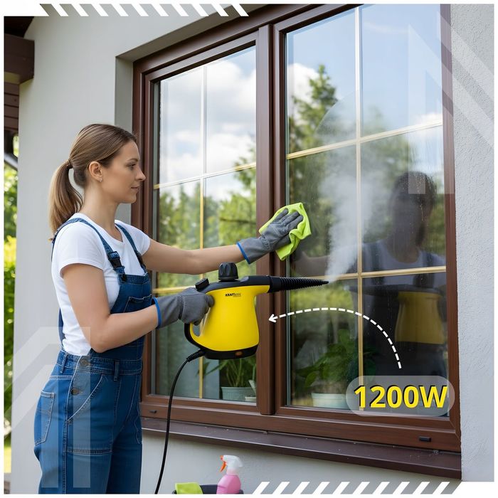 Myjka Parowa Czyścik Do Okien Fug Parownica Ręczna 3,5Bar 1200w Zestaw