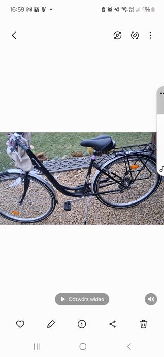 Rower miejski damski miejski Holenderski bagażnik torba dzwonek  piękn
