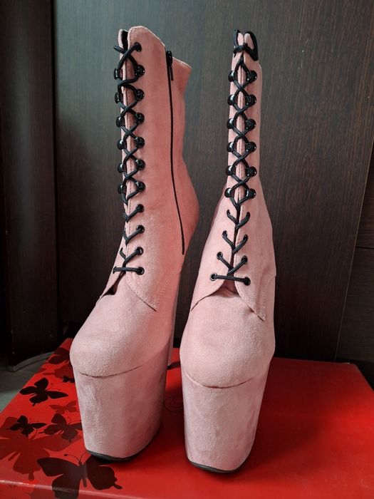 Buty botki do exotic pole dance Pleaser Flamingo 1020FS nowe 41 róż