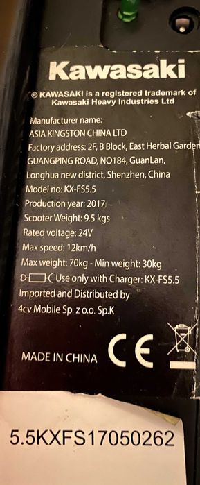Hulajnoga elektryczna KAWASAKI