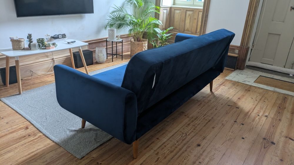 Sofa cama em veludo