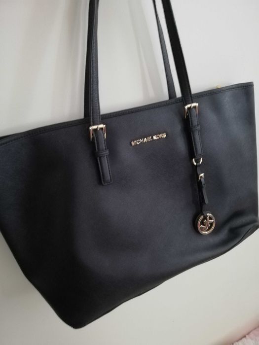 torebka michael kors czarna A4 shopper bag skórzana