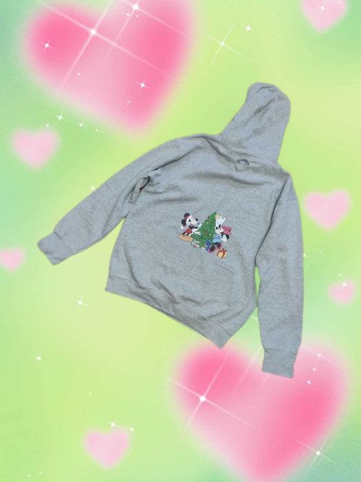 Толстовка с капюшоном awdis с принтом микки мауса merry christmas