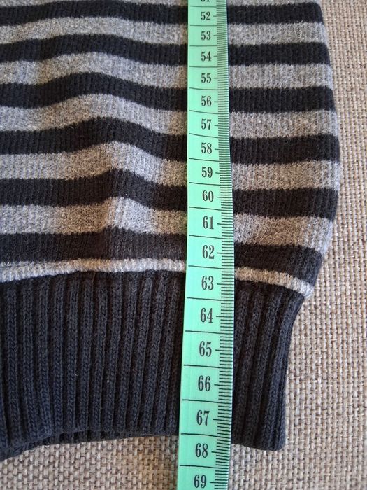 Męski sweter w szaro-czarne pasy r. XXL
