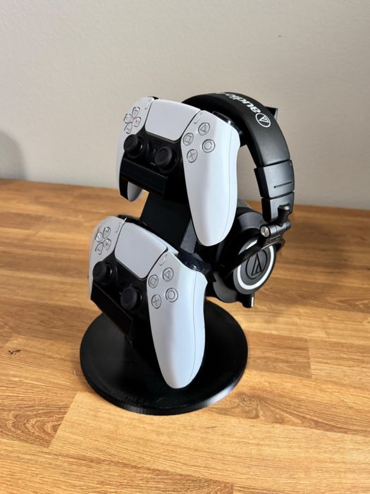 Suporte Vertical para 2 Comandos PS5 + Headset