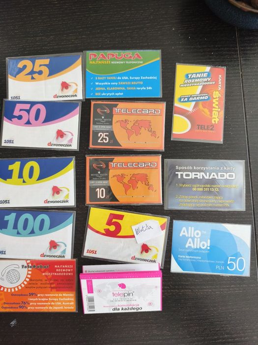 Rozkładane ulotki do kart telefonicznych