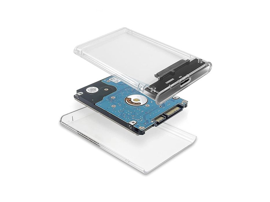 Obudowa dysku hdd ssd 2,5'' usb 3.0 sata kieszeń przeźroczysta