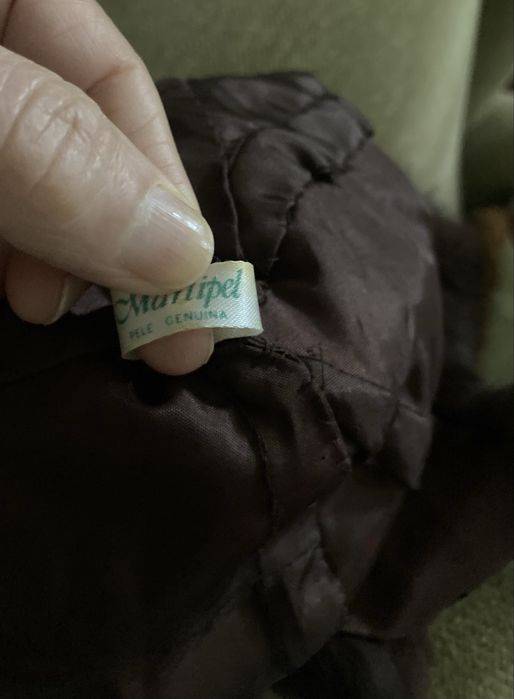 Gorro em pele de Vison com pontas -cachecol em Vison