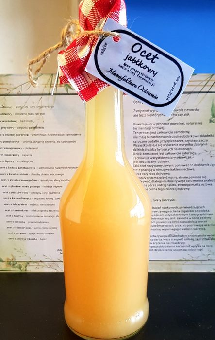 Ocet żywy jabłkowy 500ml TOTALNE OCTY  Manufaktura Octownia