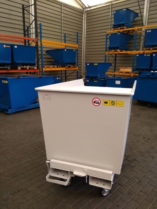 Kontener stalowy samowyładowczy 1100 L | Mocna konstrukcja
