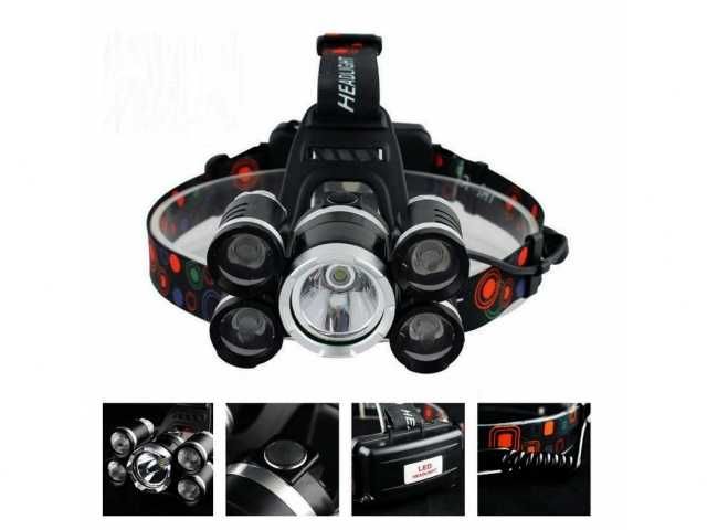 Latarka czołowa led zoom cree xm-l t6 5 x led cree