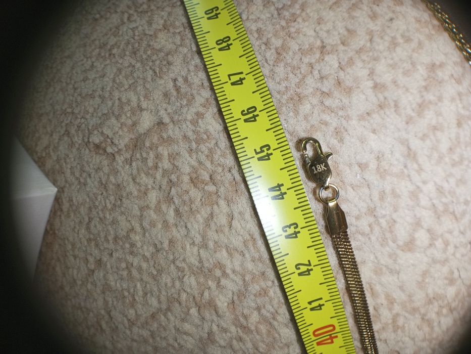 Srebro pozłacane 18k 45 cm naszyjnik łańcuszek taśma
