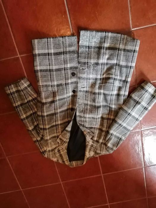 casaco antigo de fazenda preto e branco tamanho l