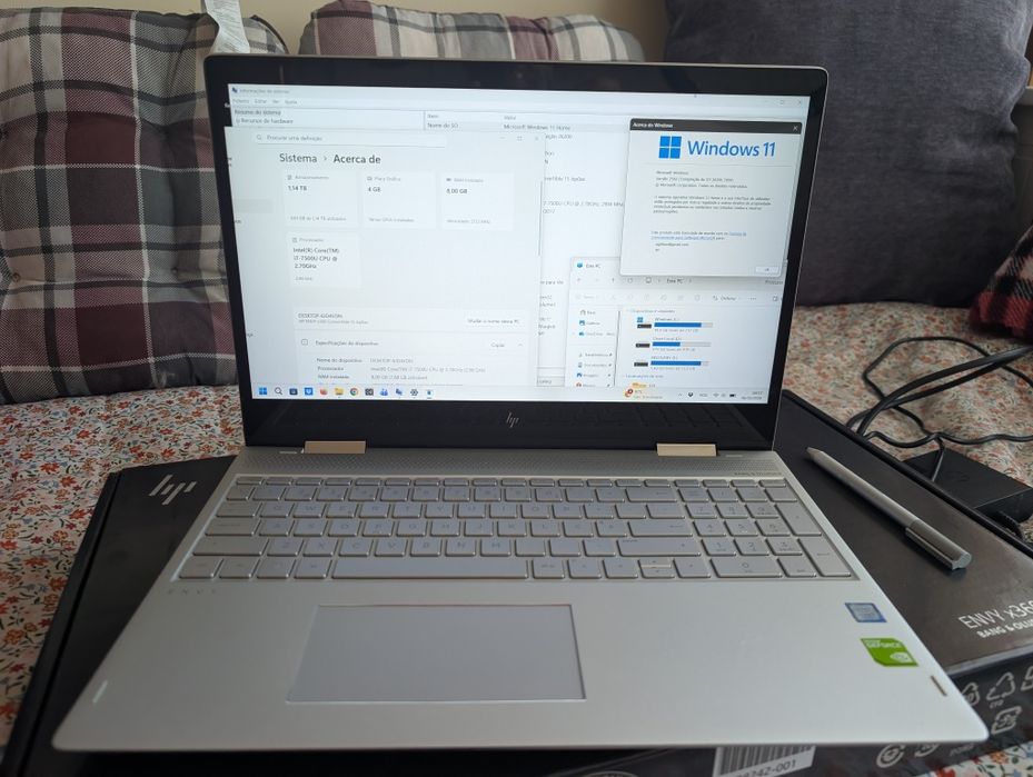 Portátil HP envy x360 15bp0xx 2 em 1 com Stylus  1Tera.