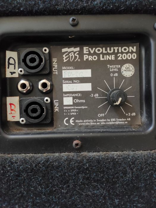 Colunas EBS Evolution Pro Line 2000 — 2x12 + 1x15 para Baixo