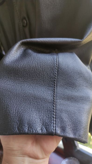 Пиджак  стильный  кожаный, мужской, 4XL (р.56)