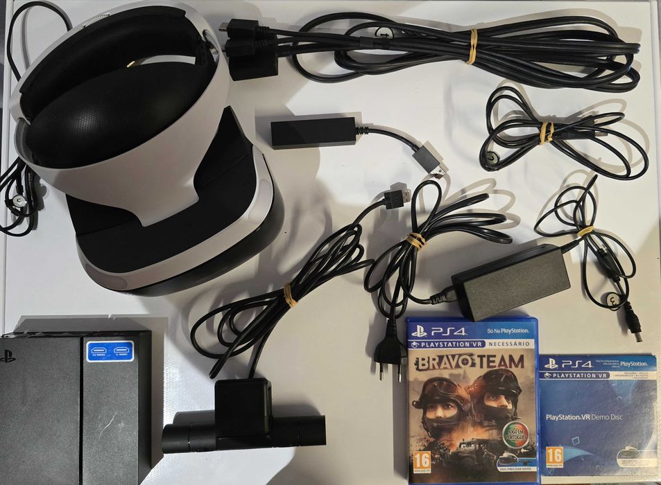 PlayStation VR PS4 Completo + Câmara + Bravo Team + VR Demo Disc