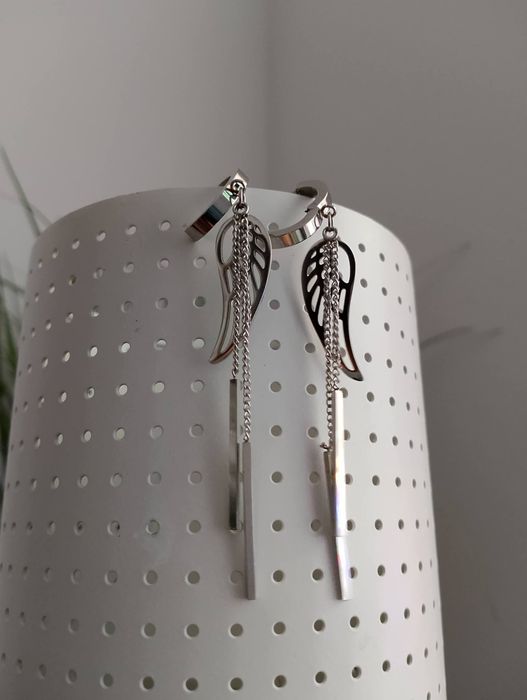 Kolczyki stal chirurgiczna skrzydełka