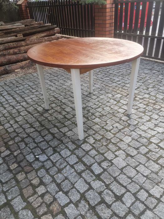 Okrągły rozkładany stół śr 110cm