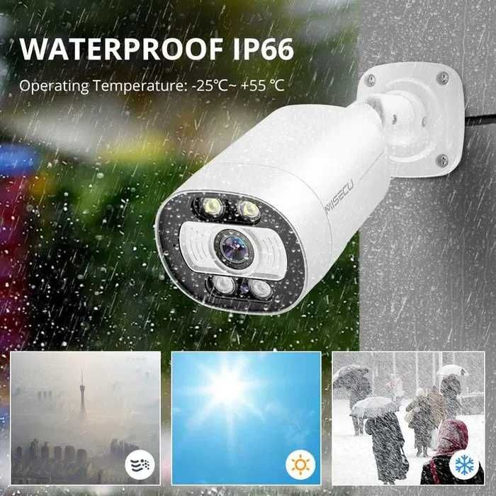 Kit vídeo vigilância 4 camaras POE 5MP detecção movimento