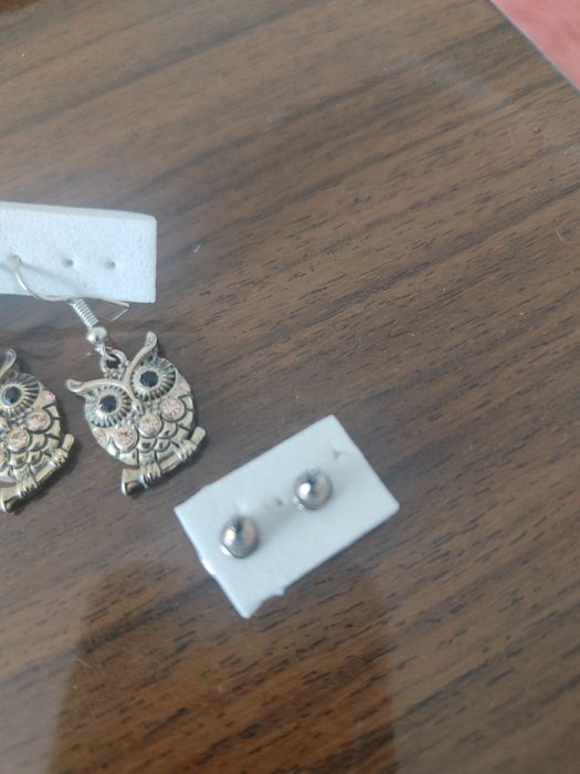 Kolczyki sowy, perełki, serduszka Lilou