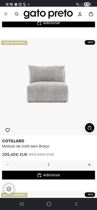 Sofá gato preto modelar novo