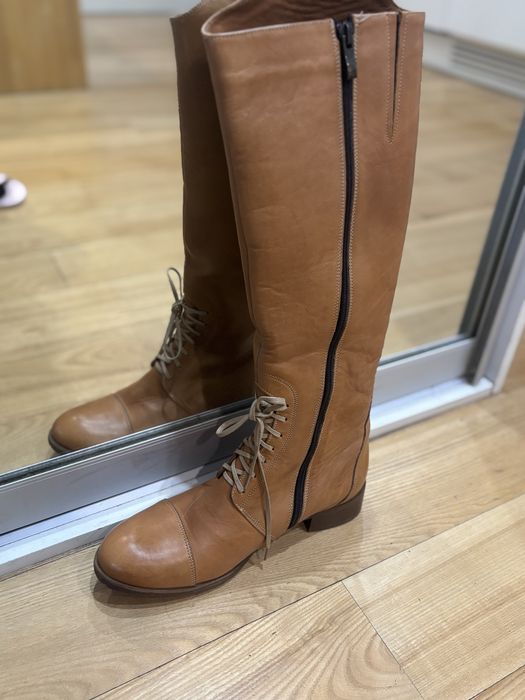 OKAZJA! Buty skorzane kozaki NOWE brazowe 39 Lemax
