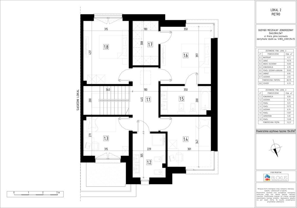 Duży nowoczesny dom pod lasem w Lesznowoli 154,07 m2