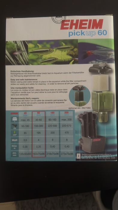 Filtro interior Eheim pickup 60