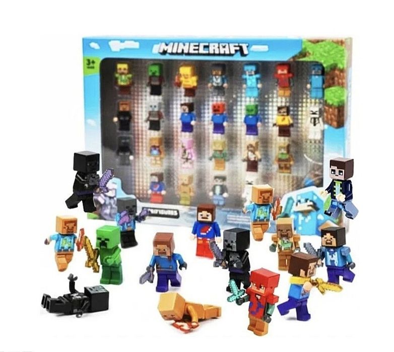 Klocki figurki Minecraft 24 sztuki z akcesoriami kompatybilne z Lego Minecraft klocki Minecraft