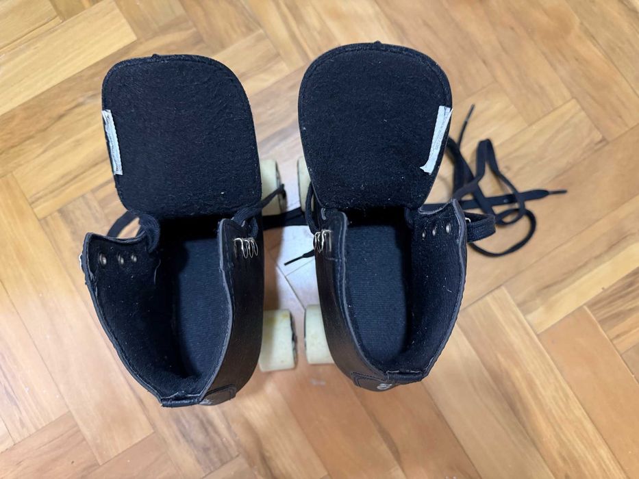 Patins de 4 Rodas Oxelo Quad Pretos, patinagem artística, tamanho