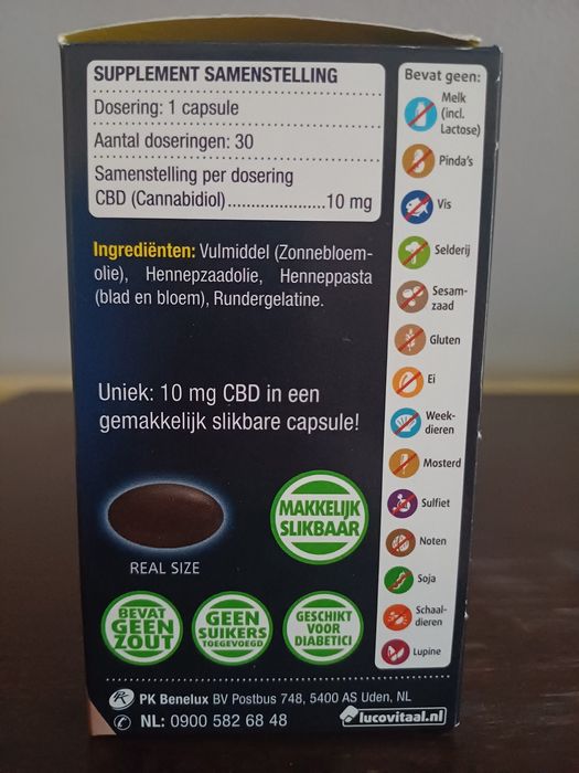 Lucovitaal Olej konopny CBD 10mg 30 Caps