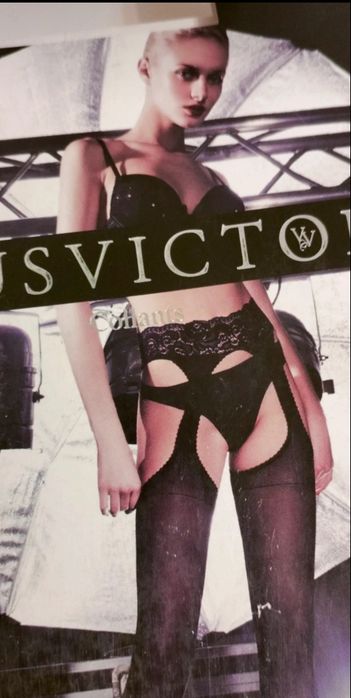 Rajstopy strip panty czarne z koronkowym pasem