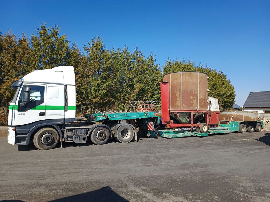 Transport ponad gabaryt maszyn leśnych koparek tiefbett laweta